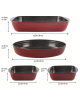 Stoneline Casserole dish set of 4pcs 21789 1+1+3+3.6 L, 20x17/35x24/39x24 cm, Borosilicate glass, Red, Dishwasher proof
