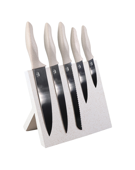 Stoneline Knife Block Natural Line 21197 Folding stand, 5 pc(s), Dishwasher proof, 9/12.5/20.1/20.2 cm