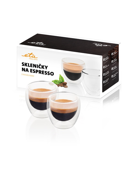 ETA Espresso cups ETA418193000 For espresso coffee, 2 pc(s), Dishwasher proof, Glass