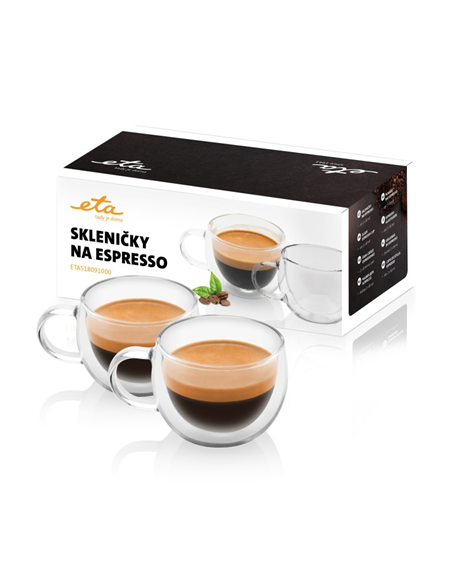 ETA Espresso cups ETA518091000 For espresso coffee, 2 pc(s), Dishwasher proof, Glass