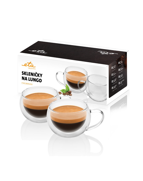 ETA Lungo cups ETA518091010 For coffee, 2 pc(s), Dishwasher proof, Glass