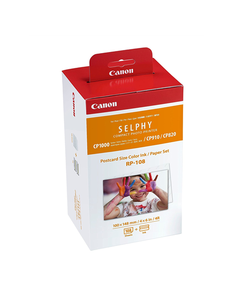Canon Color Ink/Paper Set for SELPHY CP1300 Printer RP-108