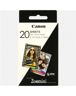 Canon 20 sheets ZP-2030 Photo Paper, White, 5 x 7.6 cm