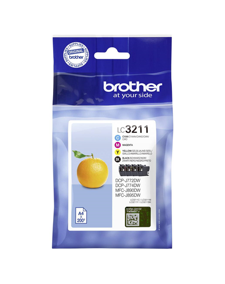 Brother Multipack LC3211VALDR Cartridge, Black, cyan, magenta, yellow