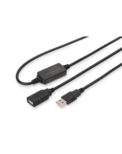 Digitus Active USB 2.0 Repeater/Extension Cable DA-73100-1 10 m, Black