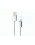 Natec Prati, USB Micro to Type A Cable 1m, LED, Silver