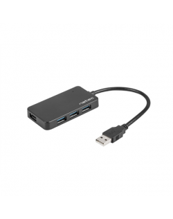 Natec USB 3.0 HUB, Moth, 4-Port, Black