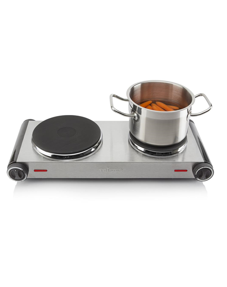 Tristar Free standing table hob KP-6248 Number of burners/cooking zones 2, Stainless Steel/Black, Electric