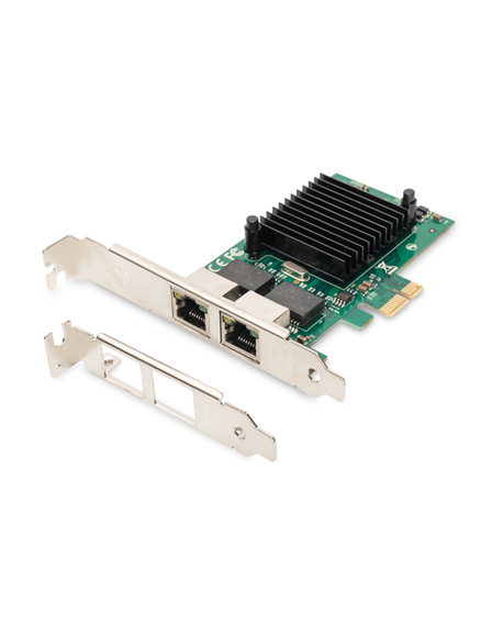 Digitus Gigabit Ethernet PCI Express Card, 2-port 32-bit, low profile bracket, Intel chipset DN-10132