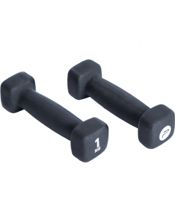 Pure2Improve P2I201390 Dumbbells, 2 pcs, 1 kg, Black, Neoprene