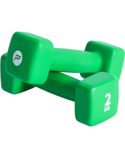 Pure2Improve P2I201400 Dumbbells, 2 pcs, 2 kg, Green, Neoprene