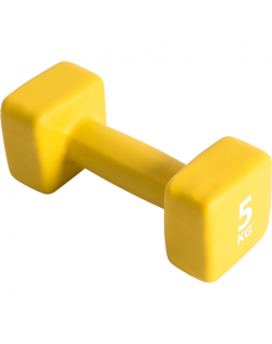 Pure2Improve P2I201430 Dumbbells, 1 pcs, 5 kg, Yellow, Neoprene