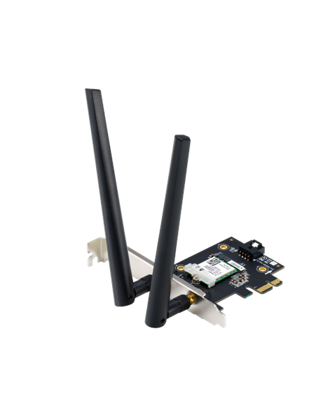 Asus AX1800 Dual-Band Bluetooth 5.2 PCIe Wi-Fi Adapter PCE-AX1800 802.11ax, 574+1201 Mbit/s, MU-MiMO Yes, No mobile broadband, A