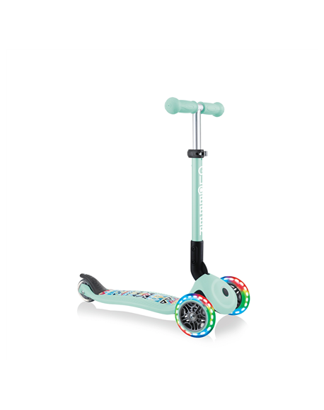 Globber Junior Foldable Fantasy Lights Scooter, Mint