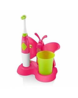 ETA Toothbrush with water cup and holder Sonetic ETA129490070 Battery operated, For kids, Number of brush heads included 2, Pink