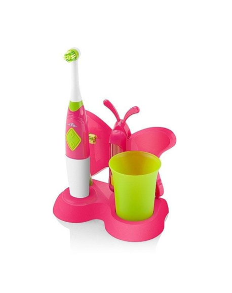 ETA Toothbrush with water cup and holder Sonetic ETA129490070 Battery operated, For kids, Number of brush heads included 2, Pink