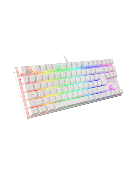 Genesis THOR 303 TKL Gaming keyboard, RGB LED light, US, White, Wired, Brown Switch