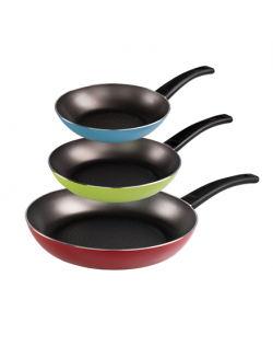 Stoneline VERY TITAN Pan set of 3 21164 Frying, Diameter 20/24/28 cm, Suitable for induction hob, Fixed handle, Blue/Colorful/Gr