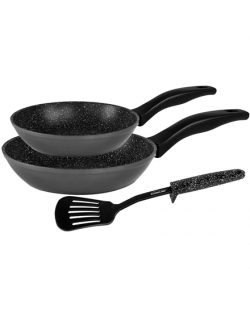 Stoneline Pan set with spatula 17891 Frying, Diameter 20/28 cm, Suitable for induction hob, Fixed handle, Gray