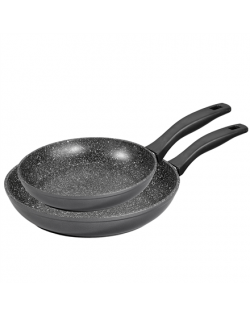 Stoneline Pan Set of 2 6937 Frying, Diameter 24/28 cm, Suitable for induction hob, Fixed handle, Anthracite