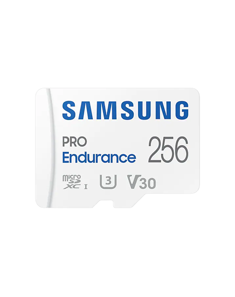 Samsung PRO Endurance MB-MJ256KA/EU 256 GB, MicroSD Memory Card, Flash memory class U3, V30, Class 10, SD adapter