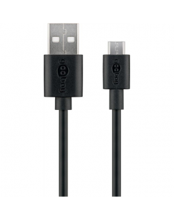 Goobay Micro USB charging and sync cable 46800 Black, USB 2.0 micro male (type B), USB 2.0 male (type A)