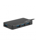 Natec USB 3.0 HUB, Silkworm, 4-Port, Black