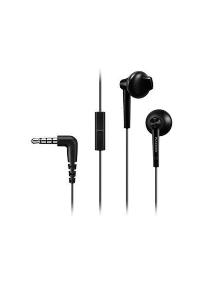 Panasonic Headphones RP-TCM55E-K In-ear, 3.5mm (1/8 inch), Microphone, Black,