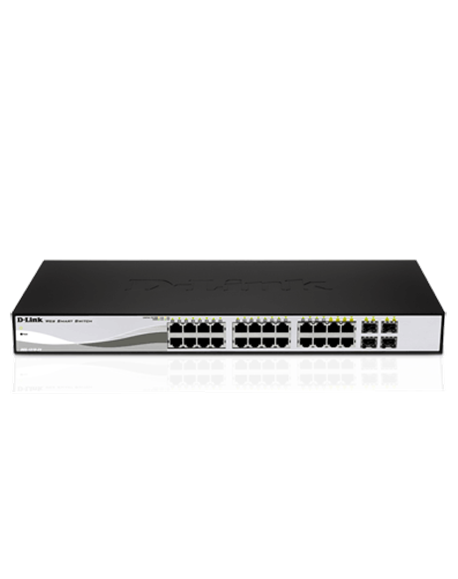 D-LINK DGS-1210-20, Gigabit Smart Switch with 16 10/100/1000Base-T ports and 4 Gigabit MiniGBIC (SFP) ports, 802.3x Flow Control