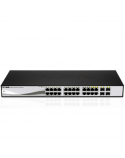 D-LINK DGS-1210-20, Gigabit Smart Switch with 16 10/100/1000Base-T ports and 4 Gigabit MiniGBIC (SFP) ports, 802.3x Flow Control, 802.3ad Link Aggregation, 802.1Q VLAN, 802.1p Priority Queues, Port mirroring,, Jumbo Frame support, 802.1D STP, ACL, LLDP, Cable Diagnostics, Auto Surveillance VLAN, Auto Voice VLAN, D-Link