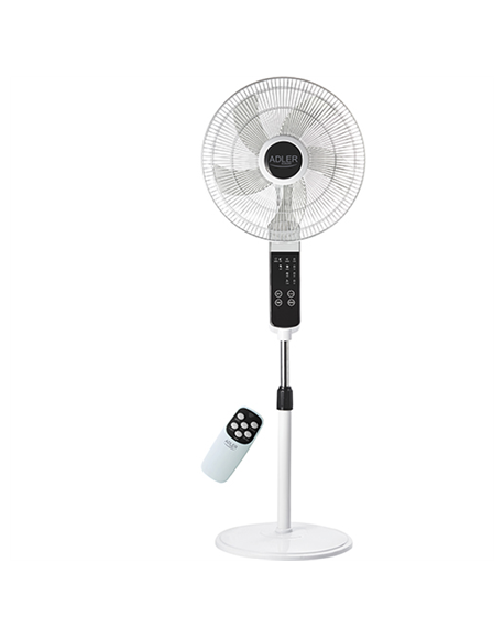 Adler Fan AD 7328 Stand Fan, Number of speeds 3, 120 W, Oscillation, Diameter 40 cm, White