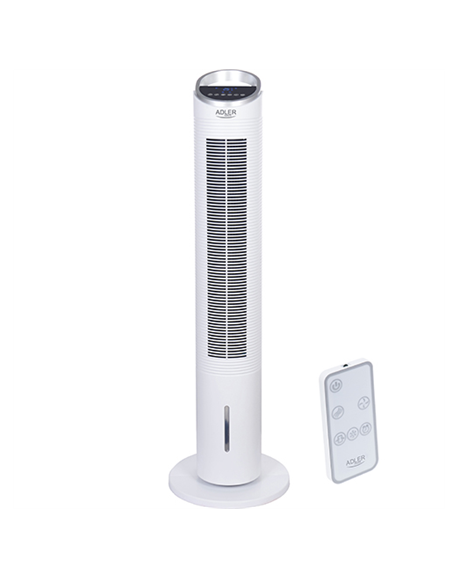 Adler AD 7855 Tower Air Cooler, Number of speeds 3, 60 W, Oscillation, Diameter 30 cm, White