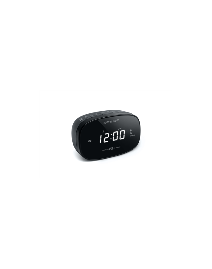 Muse Dual Alarm Clock Radio PLL M-185CR Black