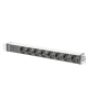 Digitus Aluminum outlet strip with pre-fuse DN-95410 Sockets quantity 8, 250 Vac, 50/60Hz, 2 m supply IEC C14 plug