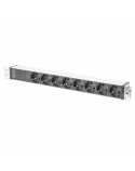 Digitus Aluminum outlet strip with pre-fuse DN-95410 Sockets quantity 8, 250 Vac, 50/60Hz, 2 m supply IEC C14 plug