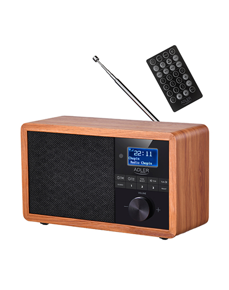 Adler Radio DAB+ Bluetooth AD 1184 Display LCD, Black/Brown, Alarm function