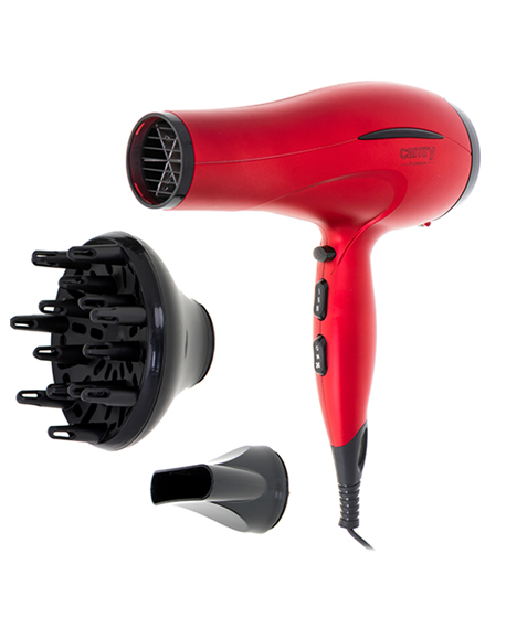 Camry Hair Dryer CR 2253 2400 W, Number of temperature settings 3, Diffuser nozzle, Red