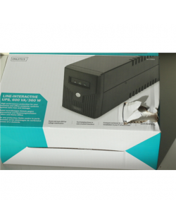 SALE OUT. DIGITUS Line-Interactive UPS, 600VA/360W 12V/7Ah x1 battery,2x CEE 7/7 outlet,RJ-11,LED Digitus Line-Interactive UPS D