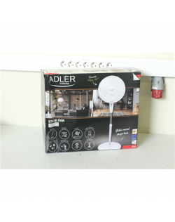 SALE OUT. Adler AD 7323w Fan 40 cm - stand, White Adler Fan AD 7323w Stand Fan, DAMAGED PACKAGING, Diameter 40 cm, White, Number