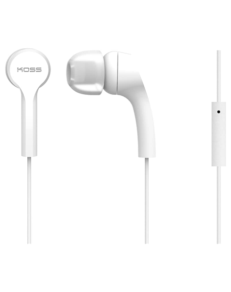 Koss Headphones KEB9iW Wired, In-ear, Microphone, White