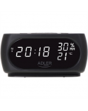 Adler Clock with Thermometer AD 1186 Black