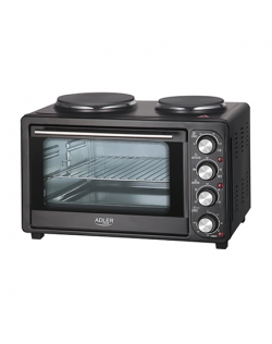 Adler Electric oven with heating plates AD 6020 36 L, Electric, Mechanical, Black