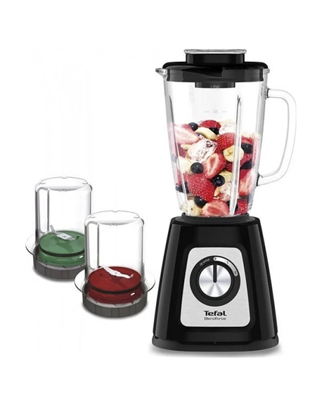 TEFAL Blender BL438831 BlendForce Tabletop, 800 W, Jar material Glass, Jar capacity 1.25 L, Ice crushing, Black