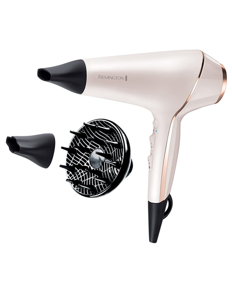 Remington Hair dryer ProLuxe AC9140 2400 W, Number of temperature settings 3, Ionic function, Diffuser nozzle, White/Gold/Black