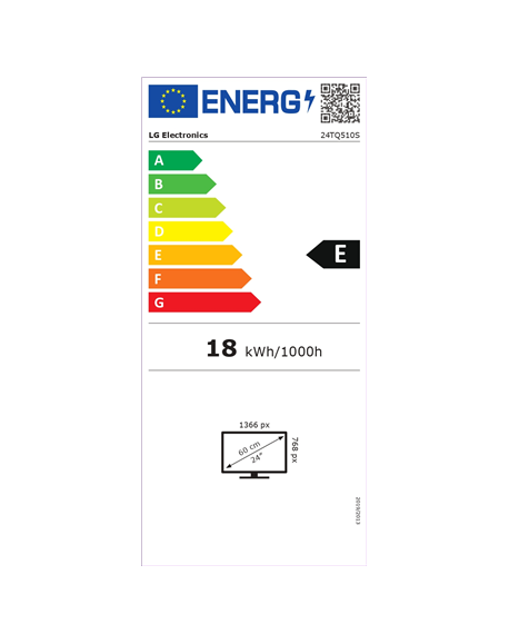 LG Monitor 24TQ510S-PZ 23.6 ", VA, HD, 1366 x 768, 16:9, 14 ms, 250 cd/m², Black, 60 Hz, HDMI ports quantity 2