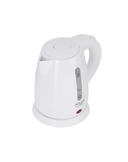 Adler Kettle AD 1272 Electric, 1600 W, 1 L, Stainless steel/Polypropylene, 360° rotational base, White