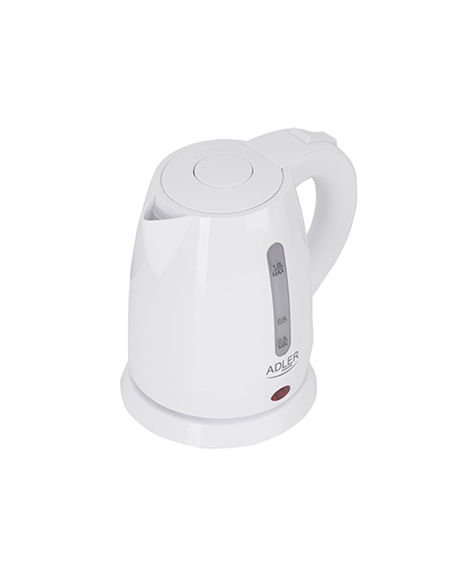 Adler Kettle AD 1272 Electric, 1600 W, 1 L, Stainless steel/Polypropylene, 360° rotational base, White