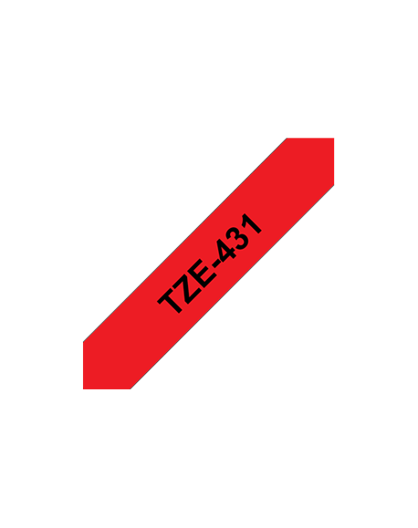 Brother TZE-431 Laminated Tape Black on Red, TZe, 8 m, 1.2 cm