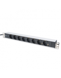 Digitus Aluminum outlet strip with 8 safety outlets DN-95401 Sockets quantity 8, 8x safety outlets 250VAC 50/60Hz / 16A / 4000W.