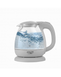 Adler Kettle AD 1283G Standard, 1100 W, 1 L, Plastic/Glass, Grey, 360° rotational base